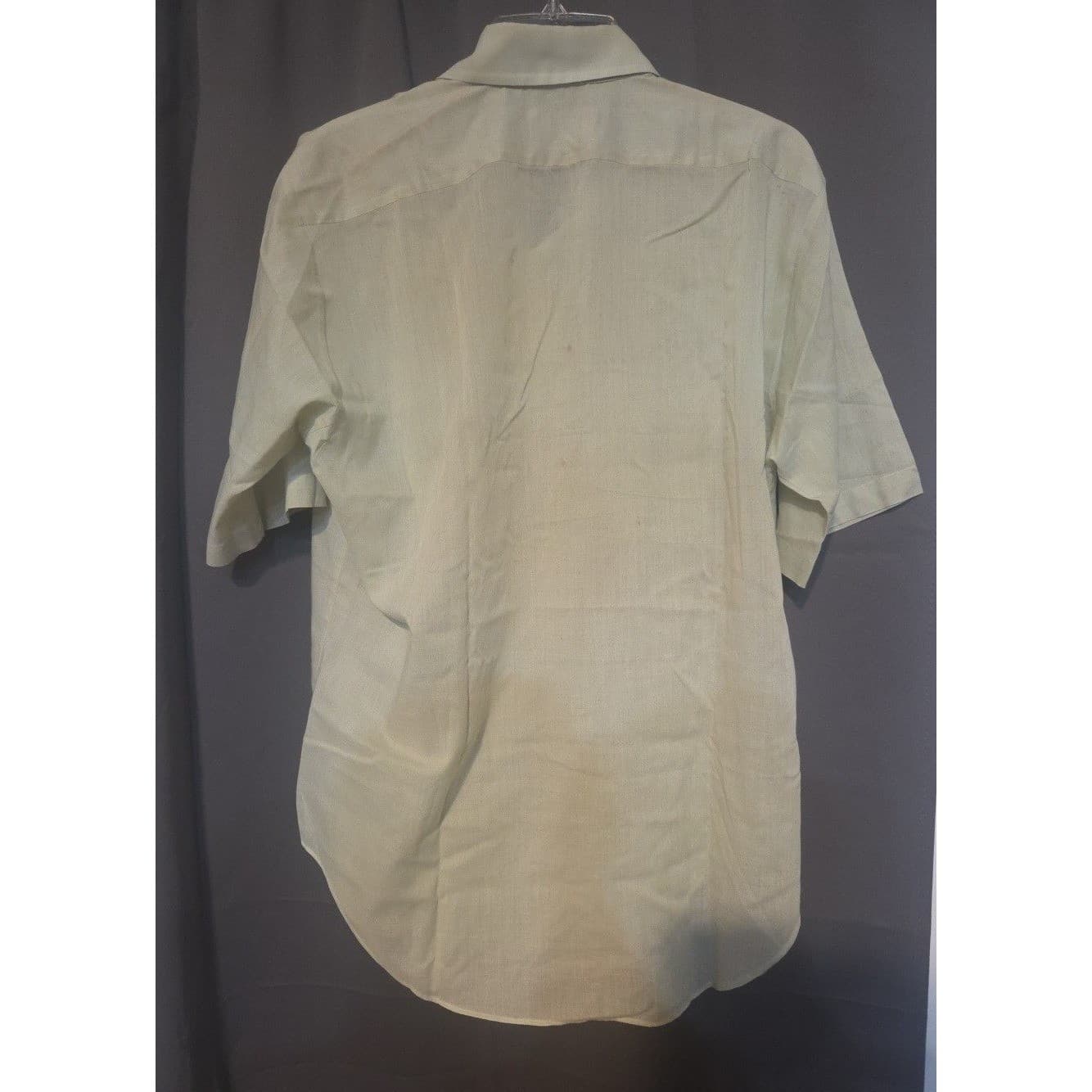 Arrow Surrey Collection Vintage Short Sleeve Button Down, Men's Sage Green Shirt - Thumbnail 4