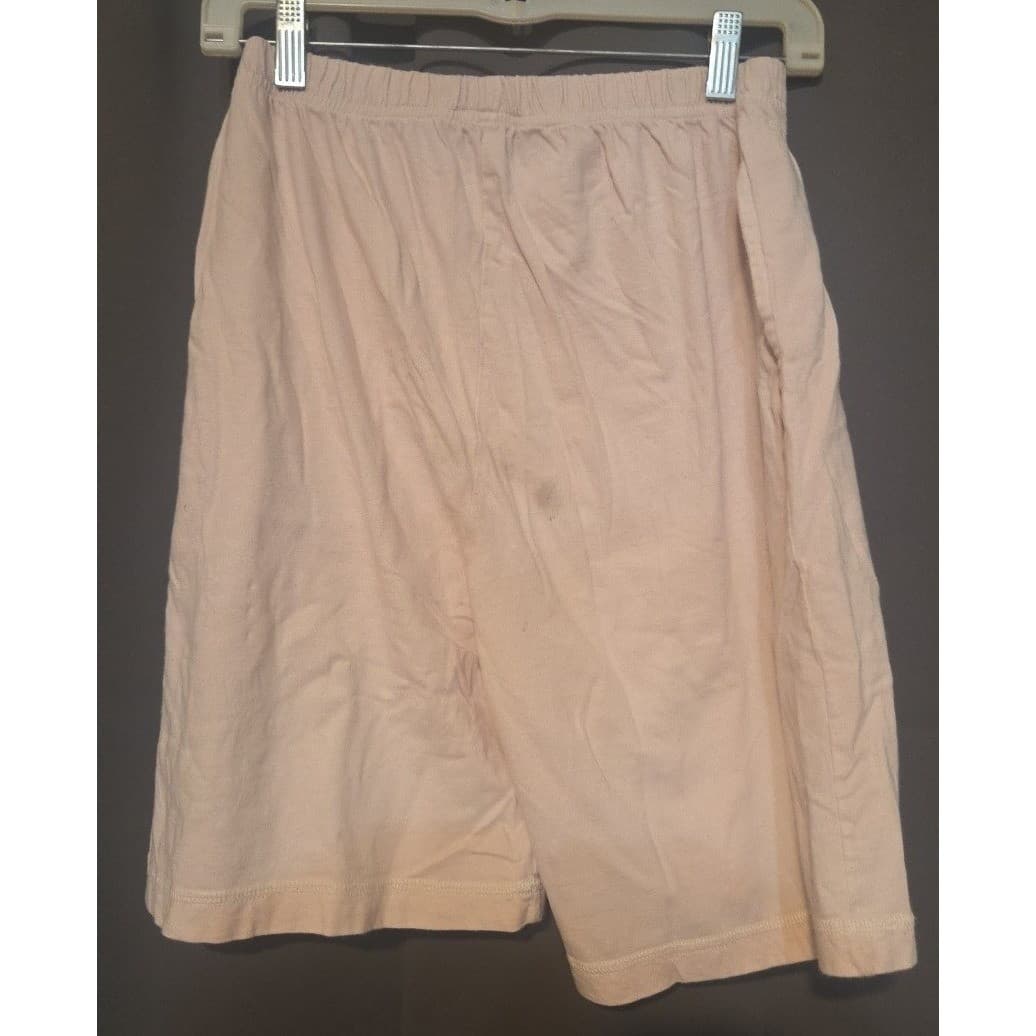 Chaus Sport Pale Pink Elastic Waist Knit Lounge Shorts, Side Pockets, Women's - Thumbnail 4