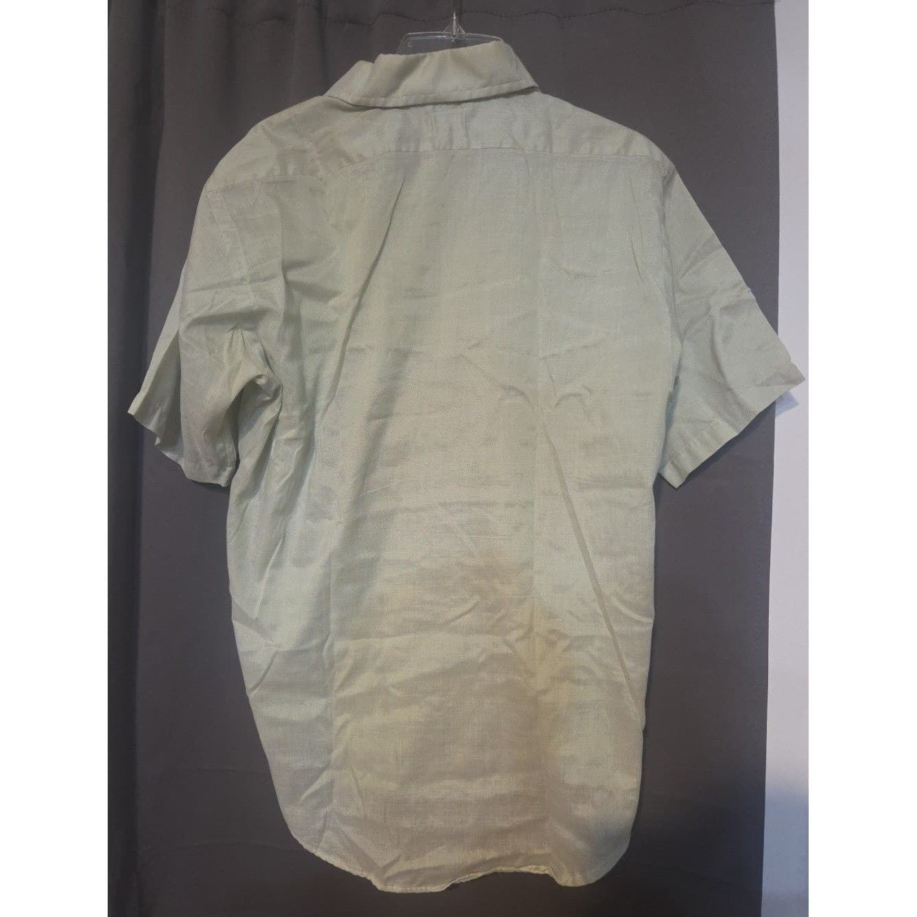 Hathaway Furchgott's Vintage Mint Green Chambray Short Sleeve Button Down Shirt - Thumbnail 4