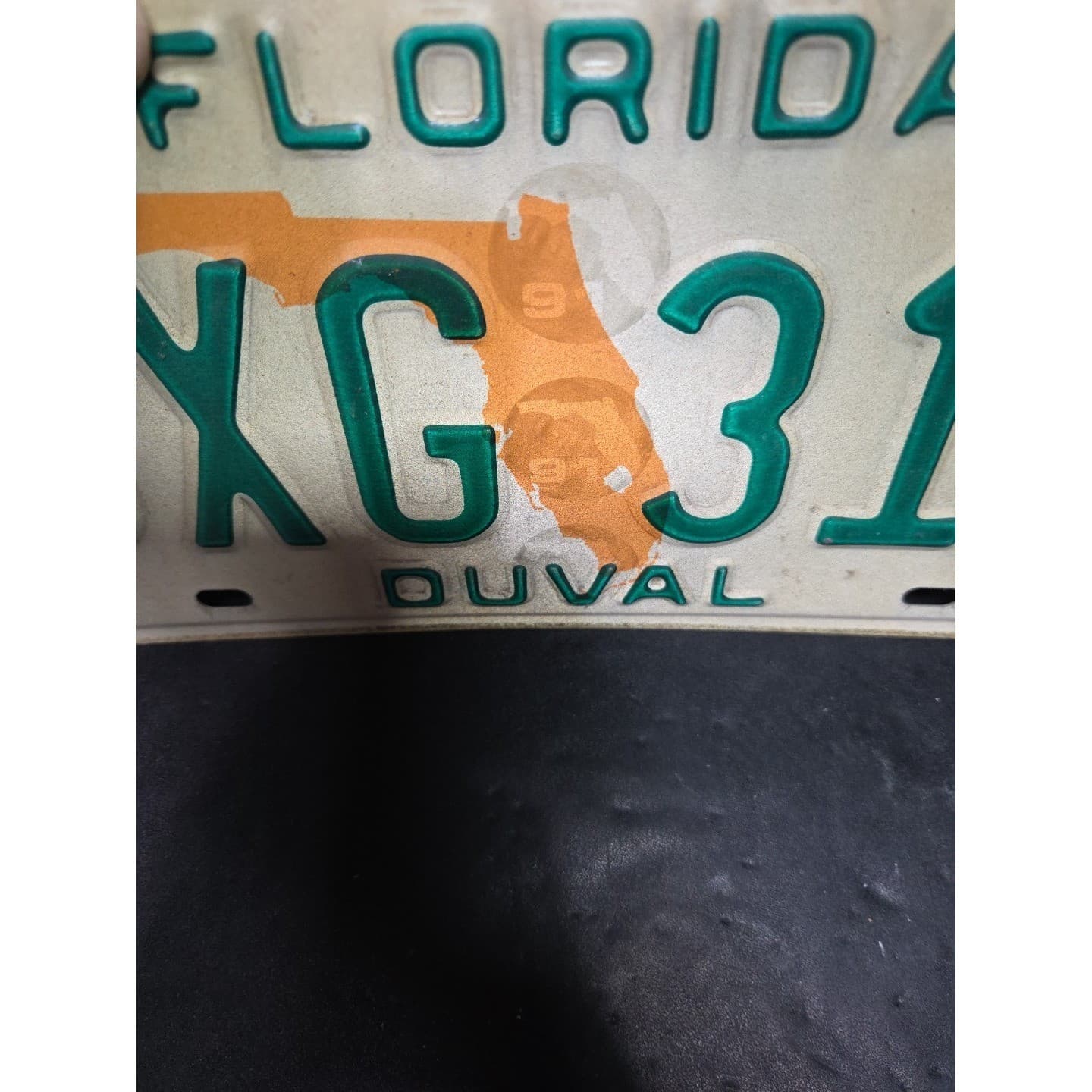Florida License Plate Duval County JXG 31K, 1996 Vintage Green Orange State Map - Thumbnail 6