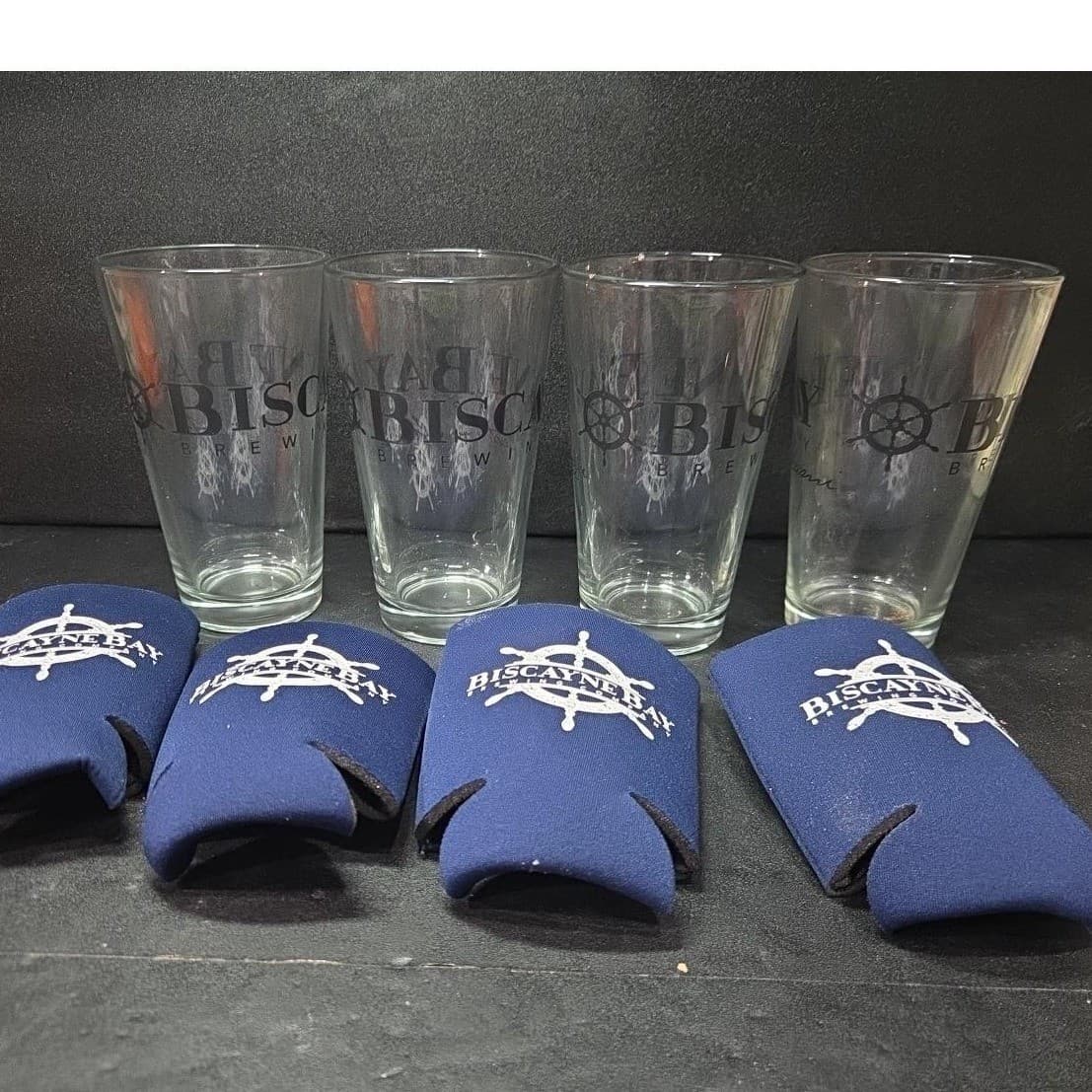 Biscayne Bay Brewing Company Craft Beer Glass, Set of 4 Vintage Miami Breweriana - Thumbnail 2