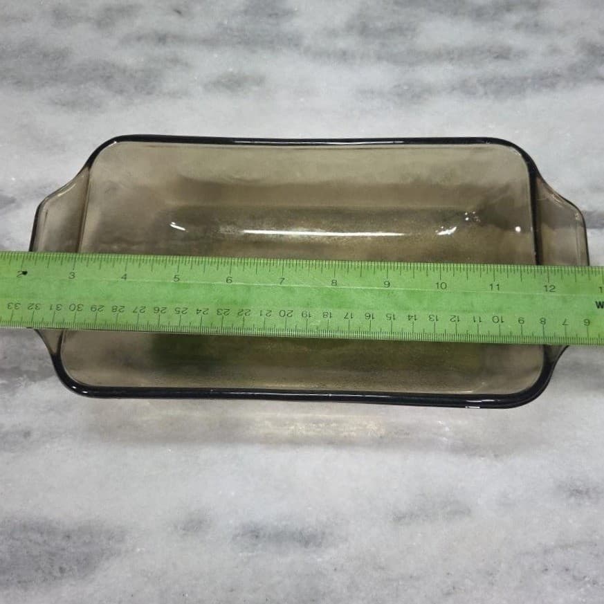 Glasbake Jeanette Smoke Casserole Dish, Vtg Yellow Daisies Design, Kitchenware - Thumbnail 9