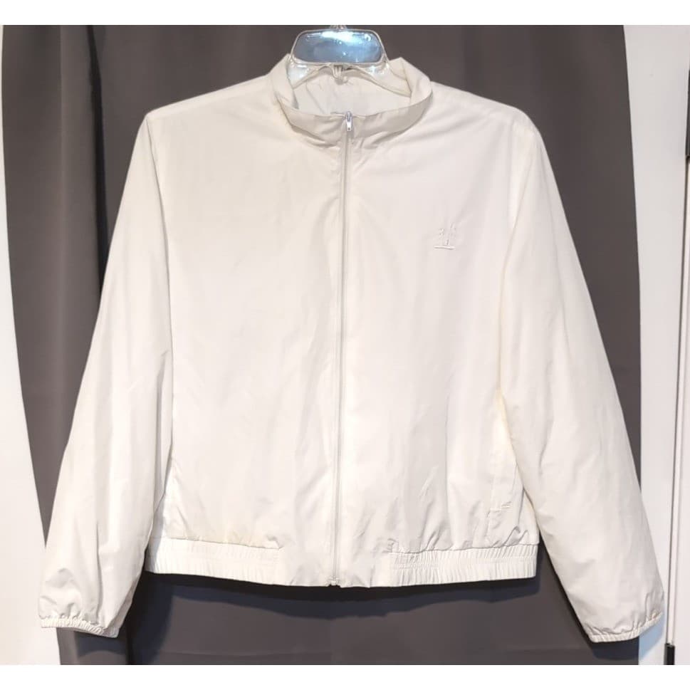 Coral Bay Golf White Full Zip Windbreaker Jacket, Mesh Lined, Women's Large - Thumbnail 3