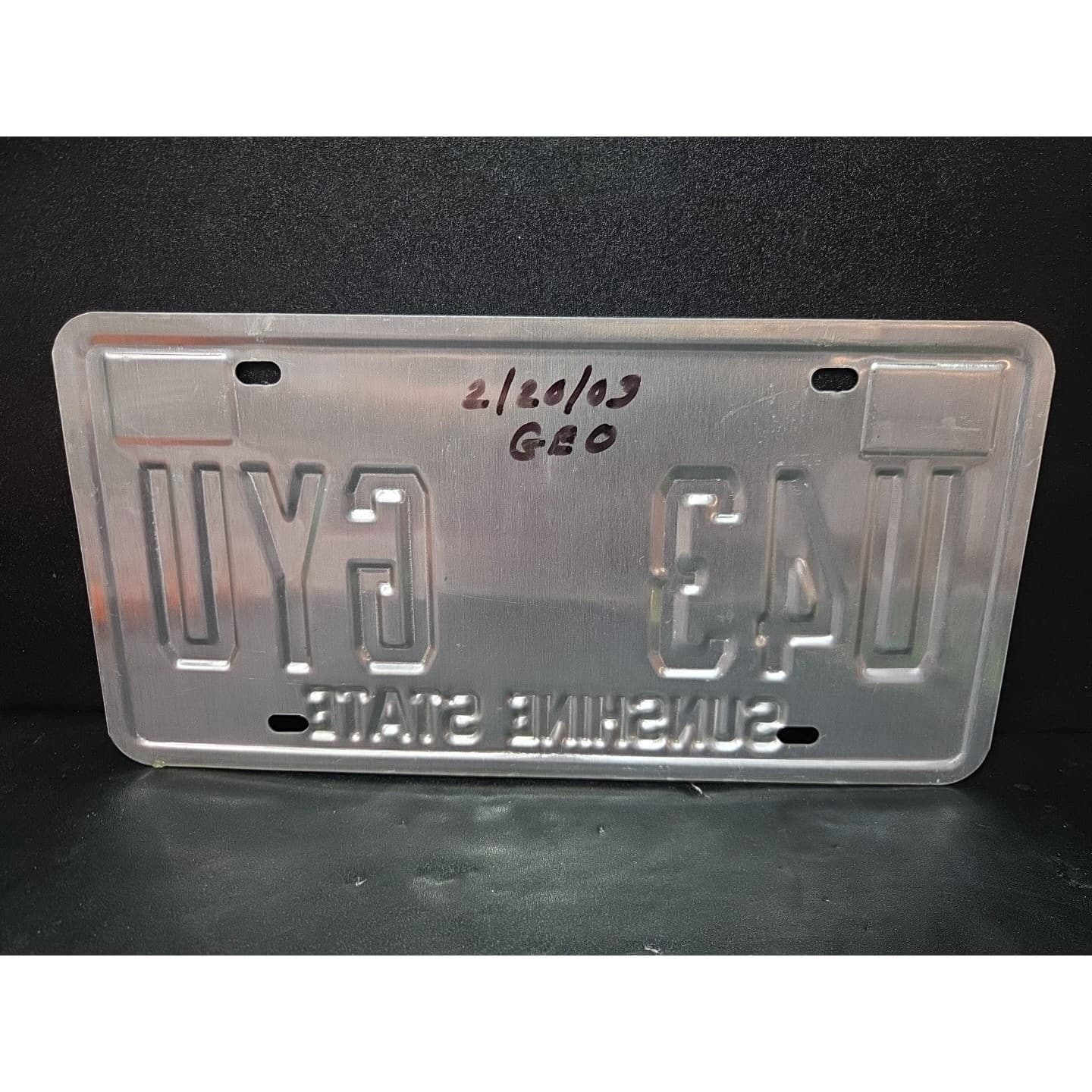 Florida Sunshine State License Plate Orange Graphic U43 GYU, 2003 Sticker - Thumbnail 2