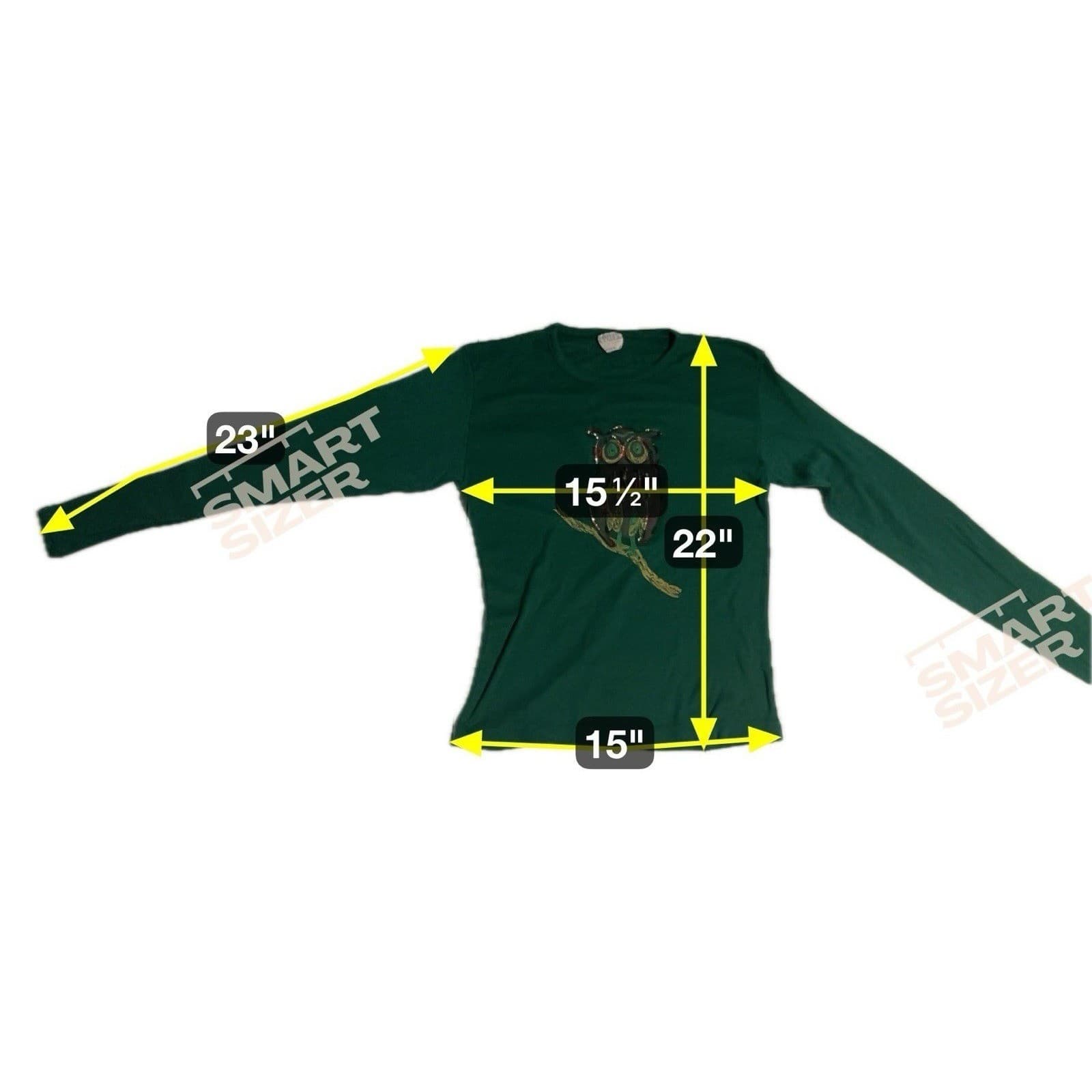 Cycles by Saxony Green Owl Sequined Embroidered Sweater, Vintage Orlon, Large - Thumbnail 2
