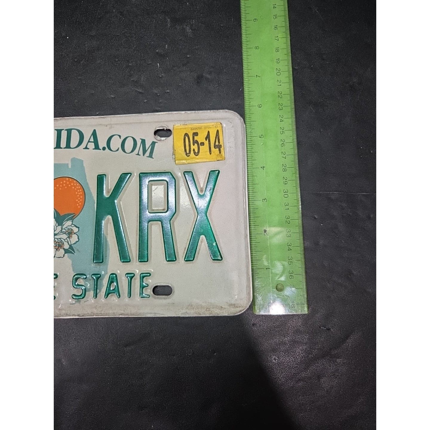 Florida Sunshine State License Plate 644 KRX, May 2014 Expired Tag, Oranges - Thumbnail 5