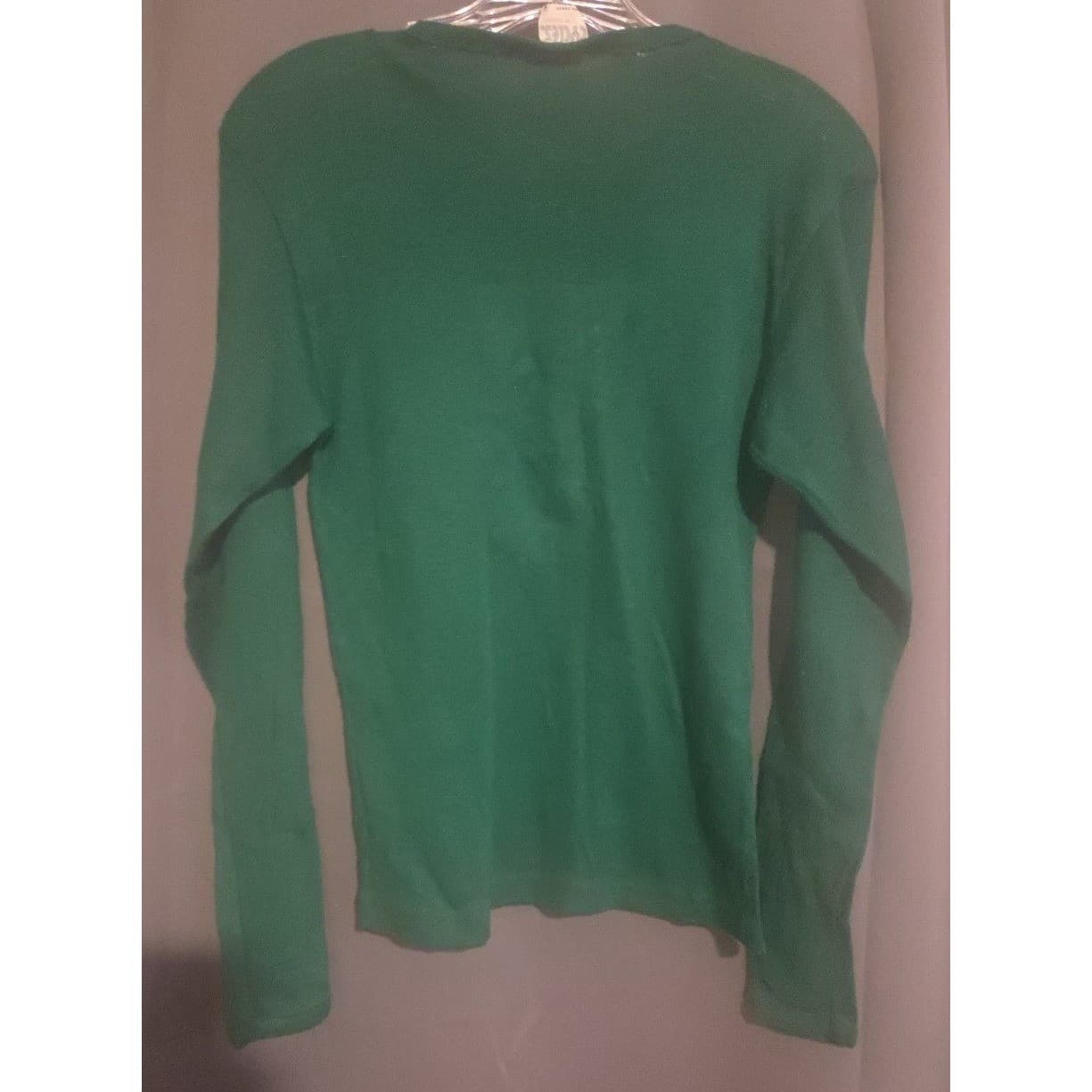 Cycles by Saxony Green Owl Sequined Embroidered Sweater, Vintage Orlon, Large - Thumbnail 4
