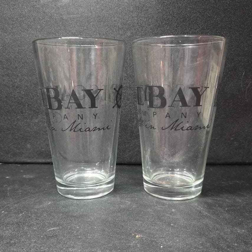 Biscayne Bay Brewing Company Craft Beer Glasses, Set of 2, Vtg Miami Breweriana - Thumbnail 4