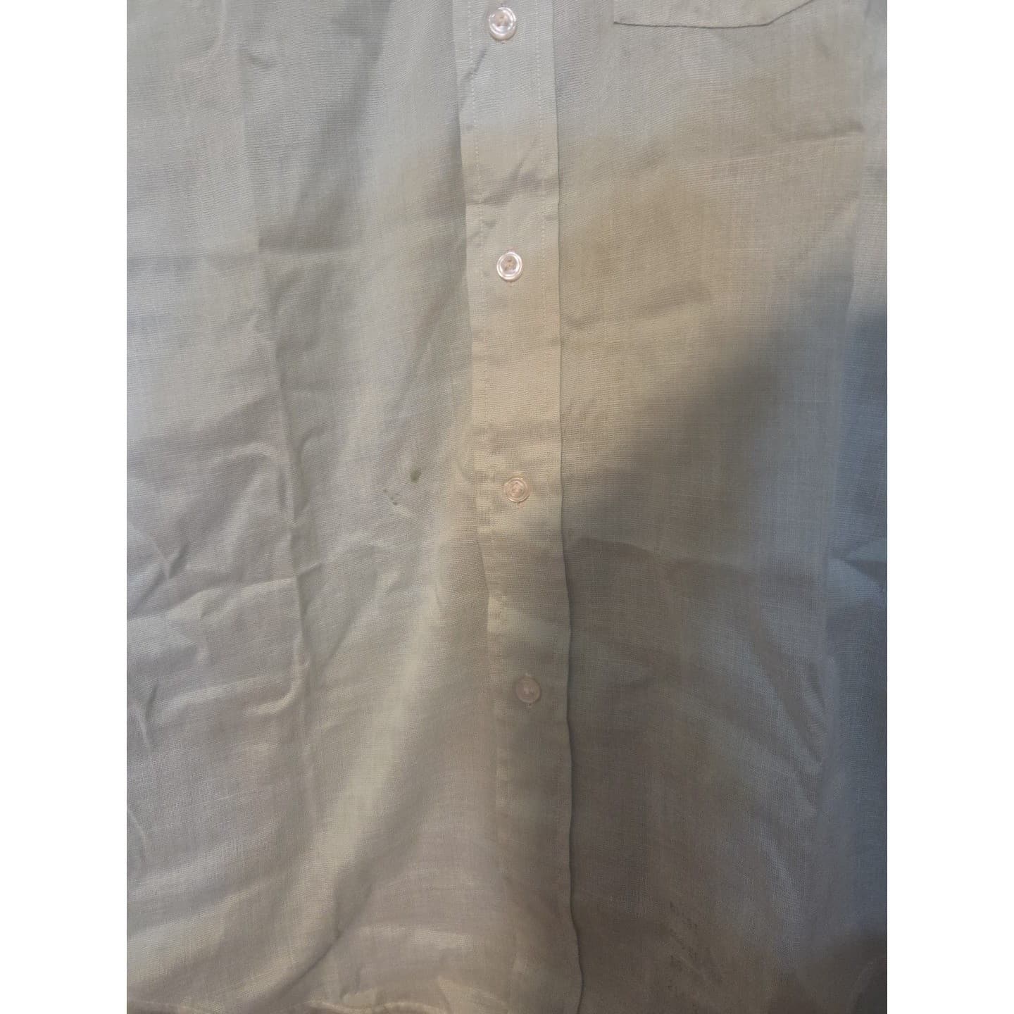 Hathaway Furchgott's Vintage Mint Green Chambray Short Sleeve Button Down Shirt - Thumbnail 6