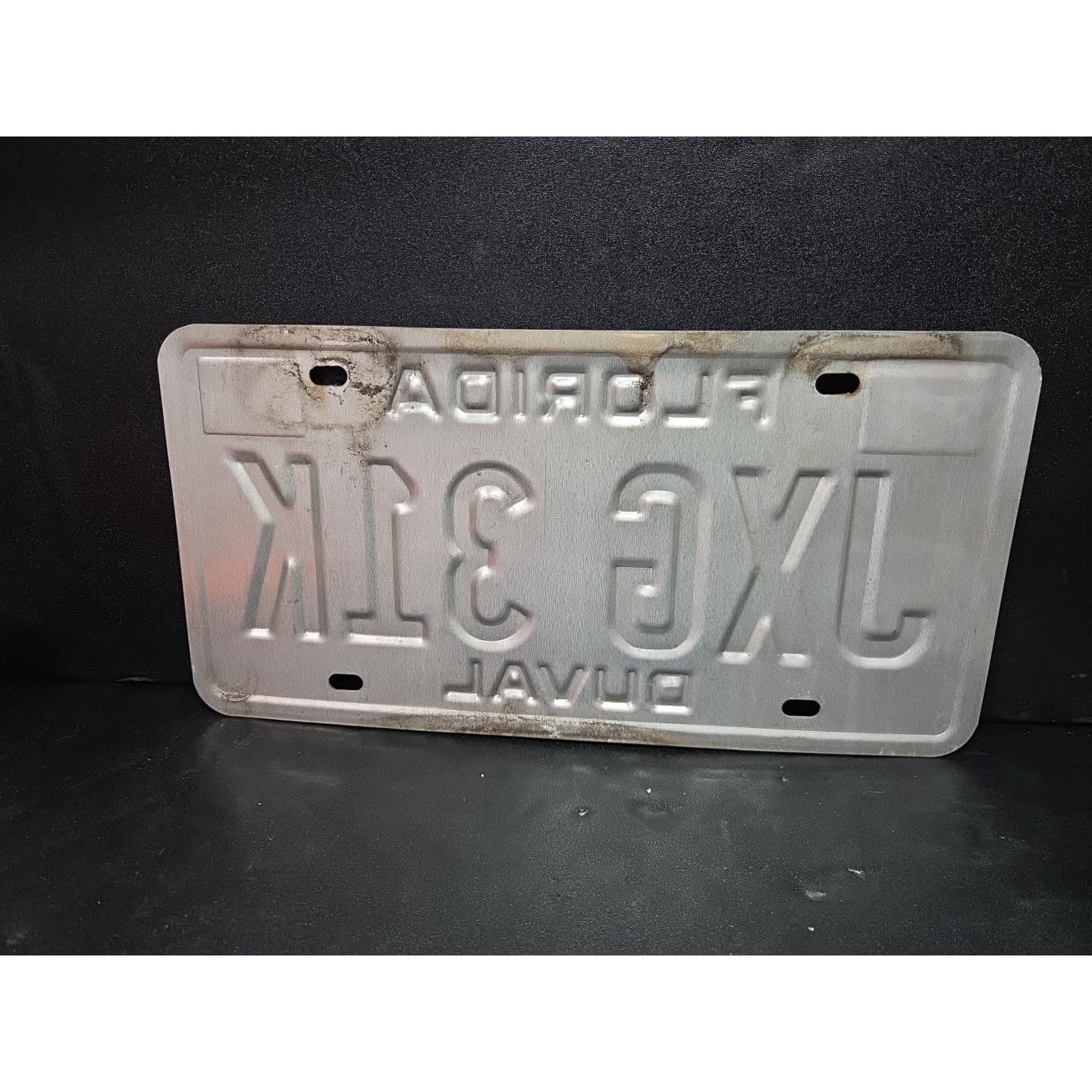Florida License Plate Duval County JXG 31K, 1996 Vintage Green Orange State Map - Thumbnail 2