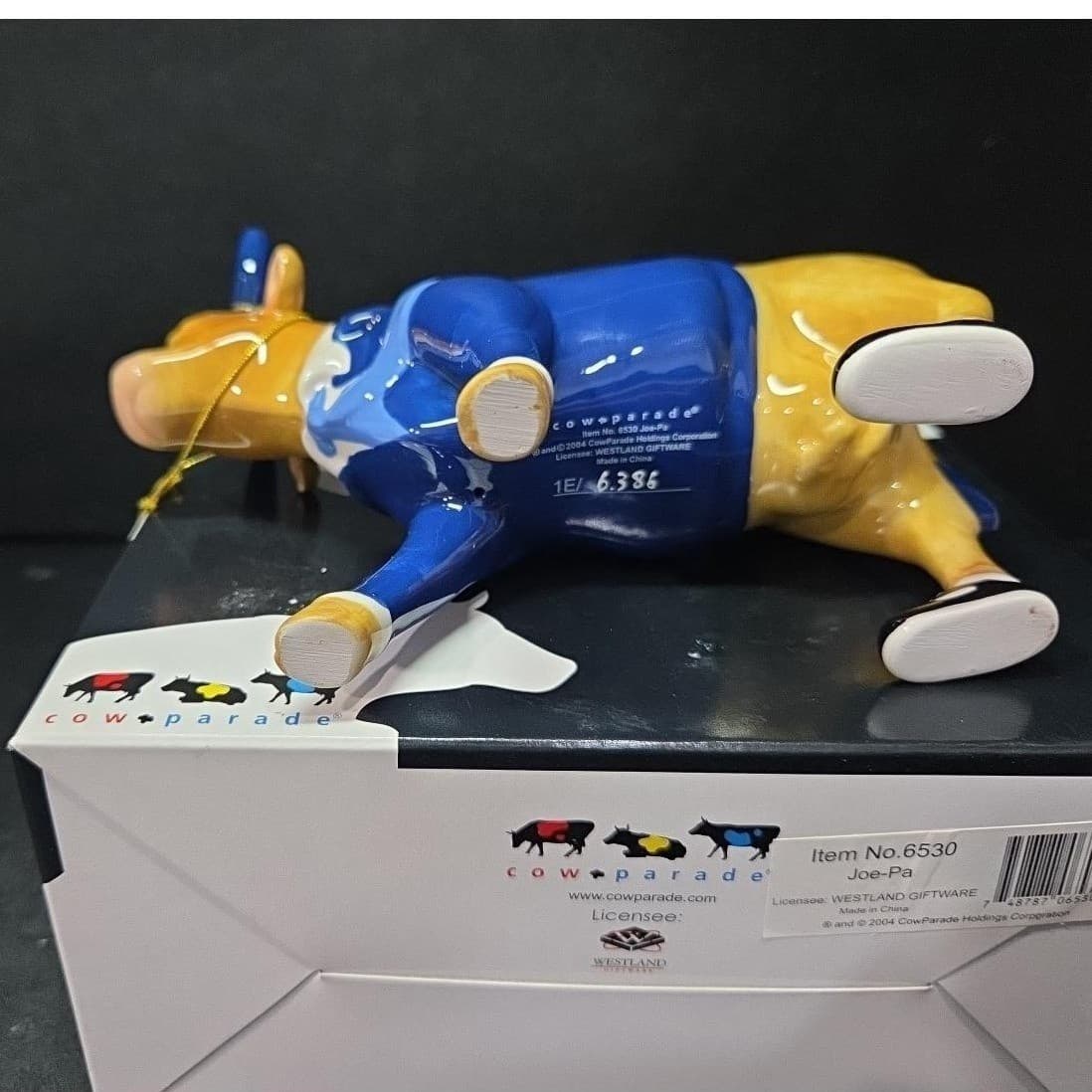 Cow Parade Joe-pa Figurine, Westland Giftware, Collectible #6530, Box/Tag - Thumbnail 9