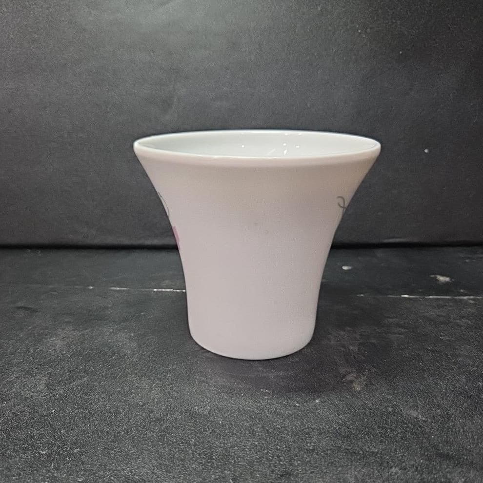 Porcelain Decorative Floral Pattern Vase, White Glossy Finish, Replacement Pot - Thumbnail 5