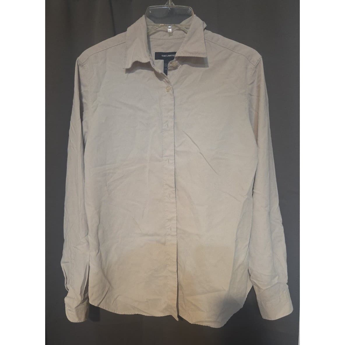 The Limited Tan Long Sleeve Button Down Shirt, Women's Small, Solid Professional - Thumbnail 3