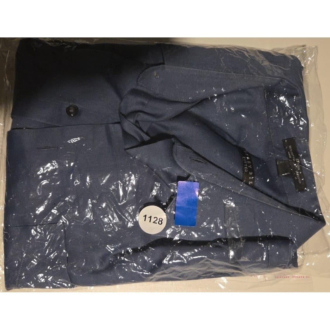 Geoffrey Beene Slate Blue Dress Shirt, Sateen Wrinkle Free, Men's Large 16.5 - Thumbnail 10