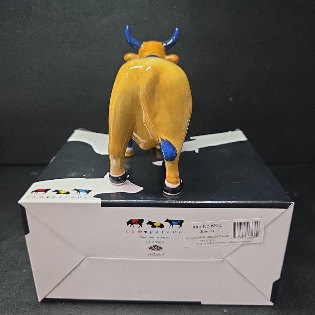 Cow Parade Joe-pa Figurine, Westland Giftware, Collectible #6530, Box/Tag - Thumbnail 6