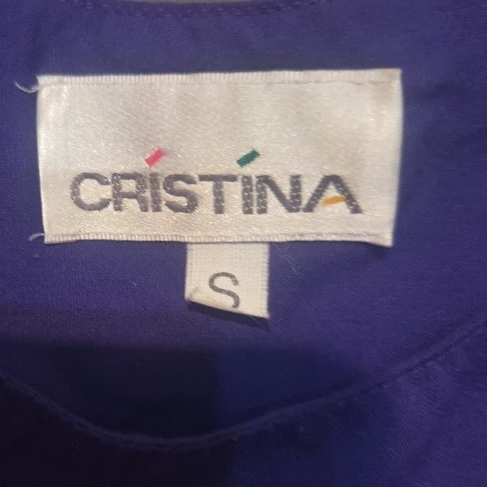 Cristina Purple Short Sleeve Crew Neck, Women's Small Top, Violet Blouse - Thumbnail 5