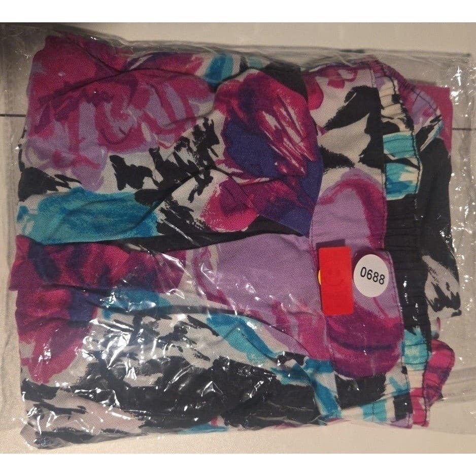 Norton & Company Vintage Floral High Waisted Pleated Midi Skirt, Purple Teal - Thumbnail 6