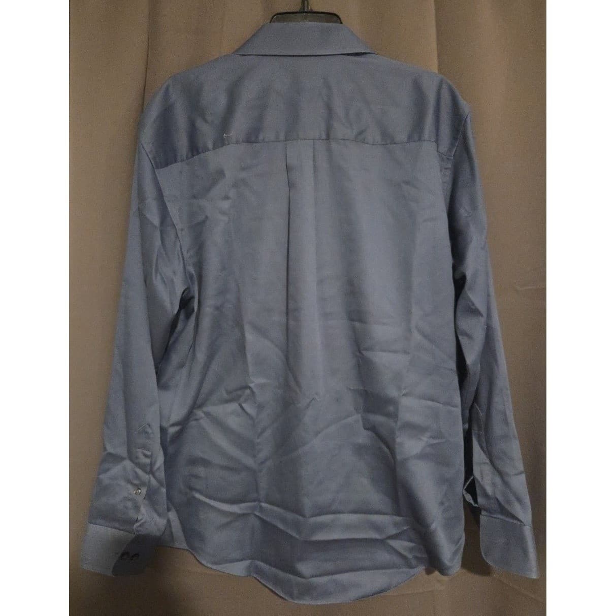 Geoffrey Beene Slate Blue Dress Shirt, Sateen Wrinkle Free, Men's Large 16.5 - Thumbnail 4