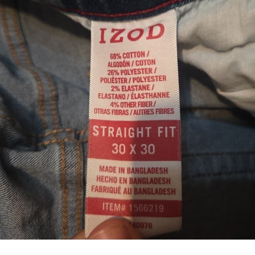 IZOD Straight Fit Jeans, Medium Wash Blue Denim, Men's 30x30 1566219 - Thumbnail 6