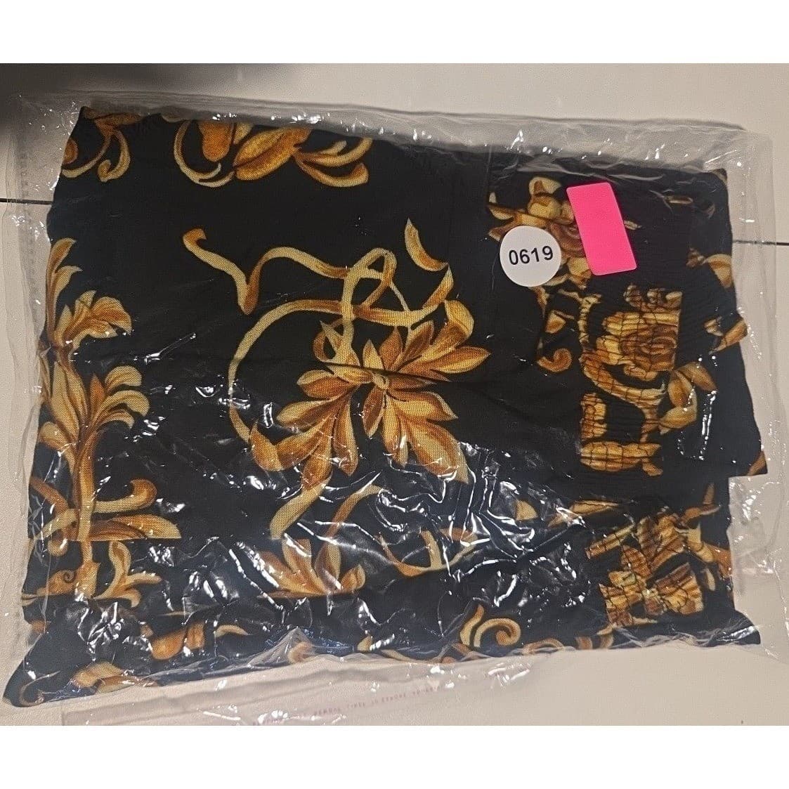 Connections Related Separates Black Gold Baroque Floral Scroll Midi Skirt Womens - Thumbnail 6