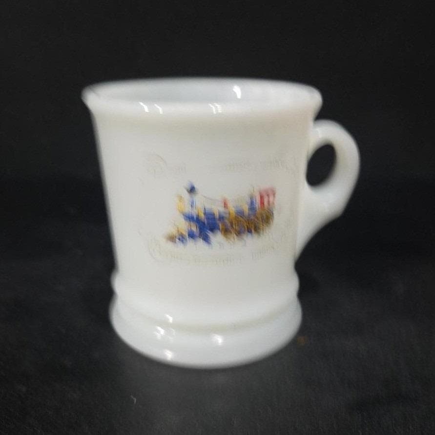 Avon Locomotive Shaving Mug, Milk Glass Cup, Vtg Collectible, White Shaving Mug - Thumbnail 7