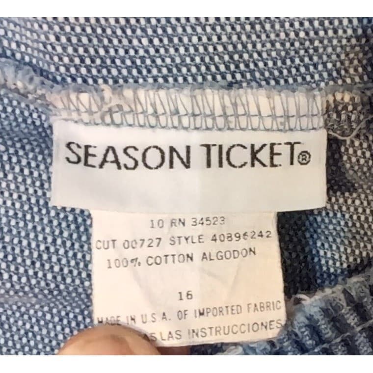 Season Ticket Vintage Gray Ribbed Polo Top & Blue Pants Set, Women's Size L/16 - Thumbnail 11