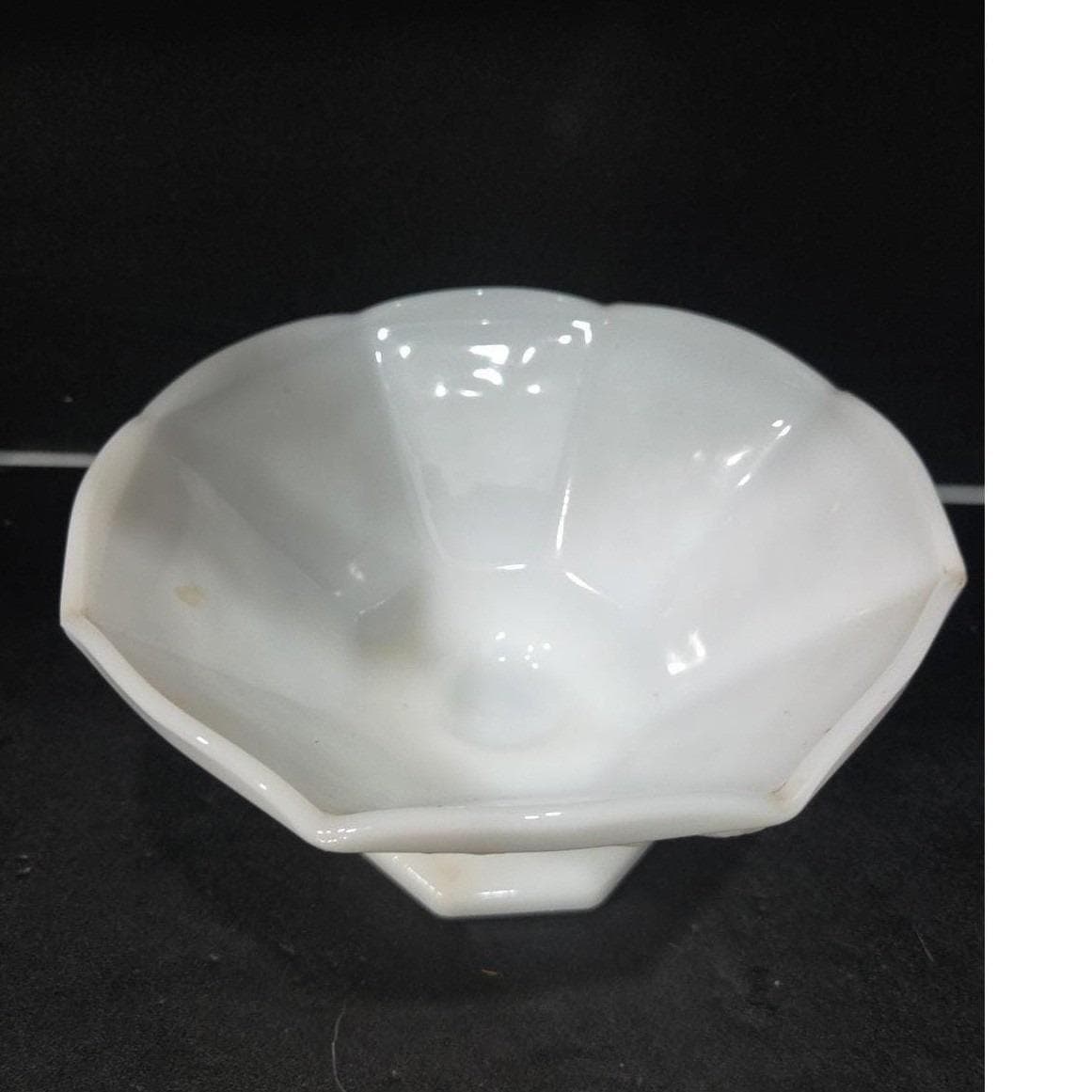 Anchor Hocking White Milk Glass Pedestal Bowl, Harvest Grape Compote, Home Decor - Thumbnail 4