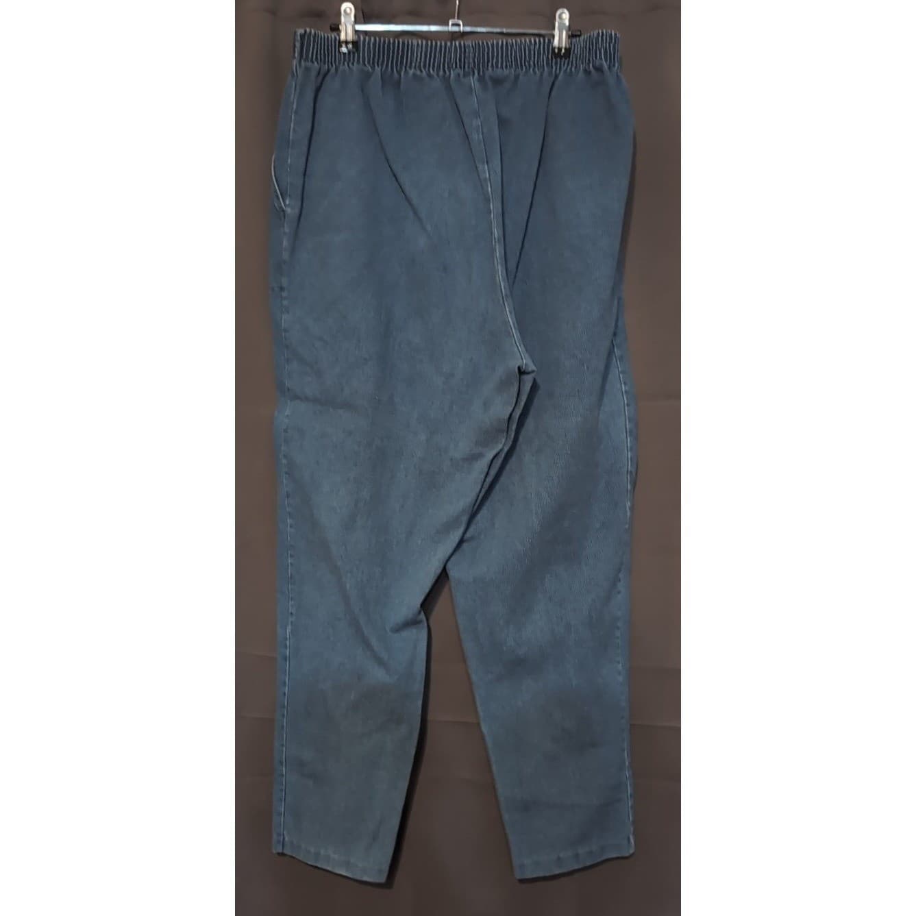 Season Ticket Vintage Gray Ribbed Polo Top & Blue Pants Set, Women's Size L/16 - Thumbnail 10