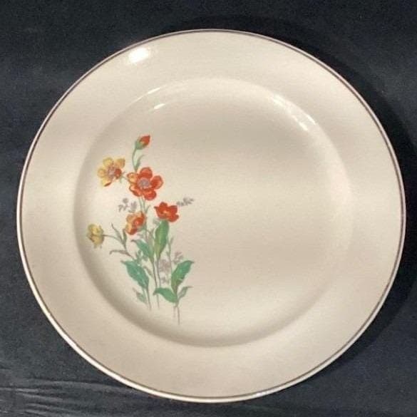 Universal Cambridge Camwood Salad Plates, Set of 2, Vtg Ivory Floral Dinnerware - Thumbnail 5