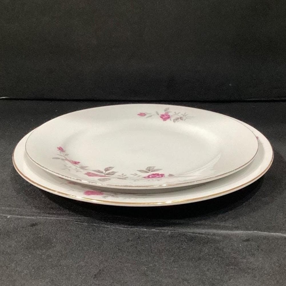 Foshan China Wedding Rose Dinner & Salad Plate, Set of 2, Vintage Dinnerware - Thumbnail 11