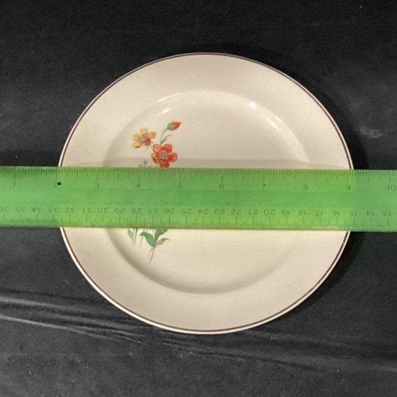 Universal Cambridge Camwood Salad Plates, Set of 2, Vtg Ivory Floral Dinnerware - Thumbnail 2