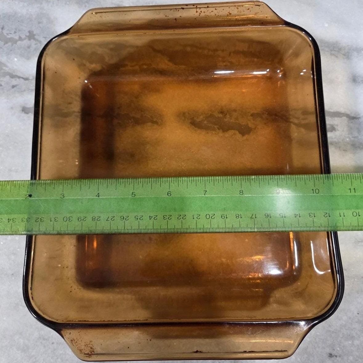 Anchor Hocking 8" Amber Baking Dish, 2 Qt Square Glass Casserole, Vtg Bakeware - Thumbnail 2