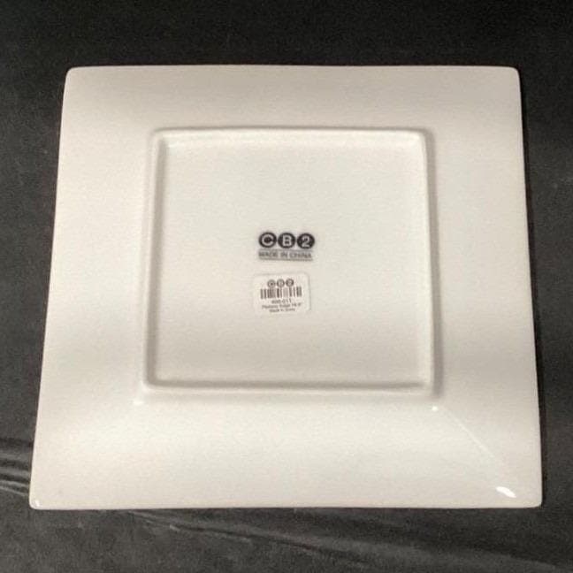 CB2 Crate & Barrel White Square Salad and Dinner Plates, Two Piece Dinnerware - Thumbnail 7