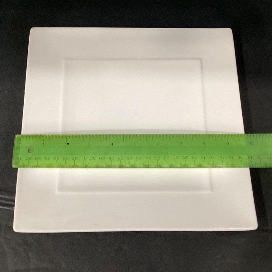 CB2 Crate & Barrel White Square Salad and Dinner Plates, Two Piece Dinnerware - Thumbnail 2