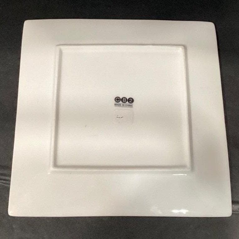CB2 Crate & Barrel White Square Salad and Dinner Plates, Two Piece Dinnerware - Thumbnail 6