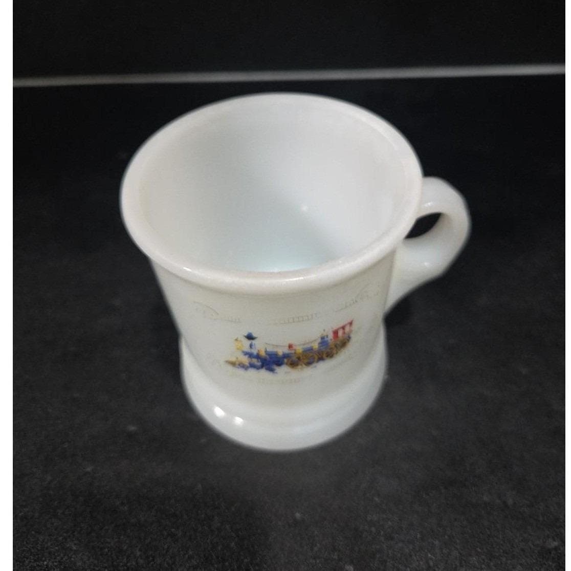 Avon Locomotive Shaving Mug, Milk Glass Cup, Vtg Collectible, White Shaving Mug - Thumbnail 4