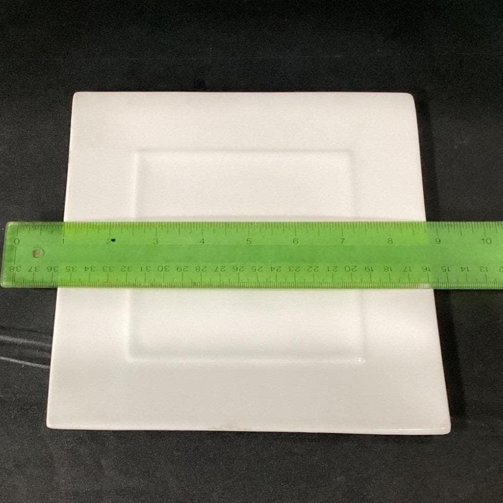 CB2 Crate & Barrel White Square Salad and Dinner Plates, Two Piece Dinnerware - Thumbnail 3
