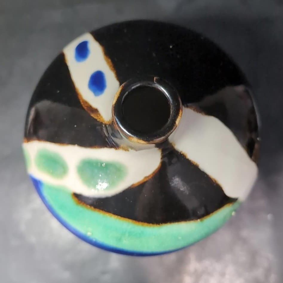 Marked Modernist Porcelain Vase, Vintage Chinese Inspired Jug Asian Accent Decor - Thumbnail 7