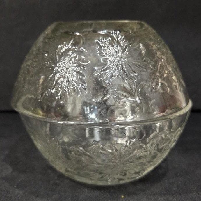 Princess House Fantasia Cereal Bowls, Set of 2, Etched Crystal Poinsettia Design - Thumbnail 11