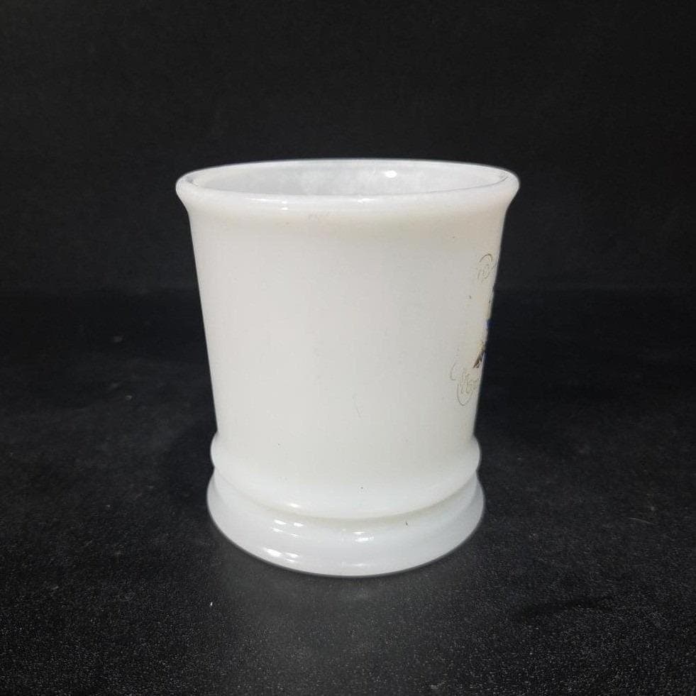 Avon Locomotive Shaving Mug, Milk Glass Cup, Vtg Collectible, White Shaving Mug - Thumbnail 8