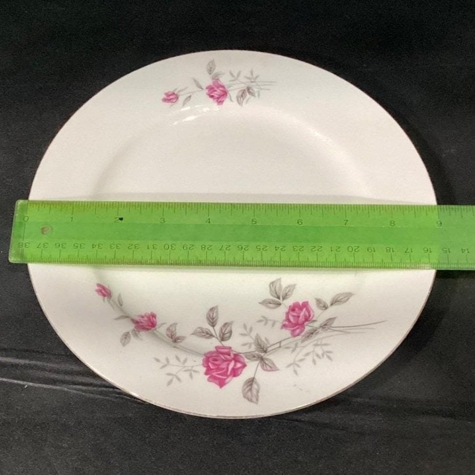 Foshan China Wedding Rose Dinner & Salad Plate, Set of 2, Vintage Dinnerware - Thumbnail 3