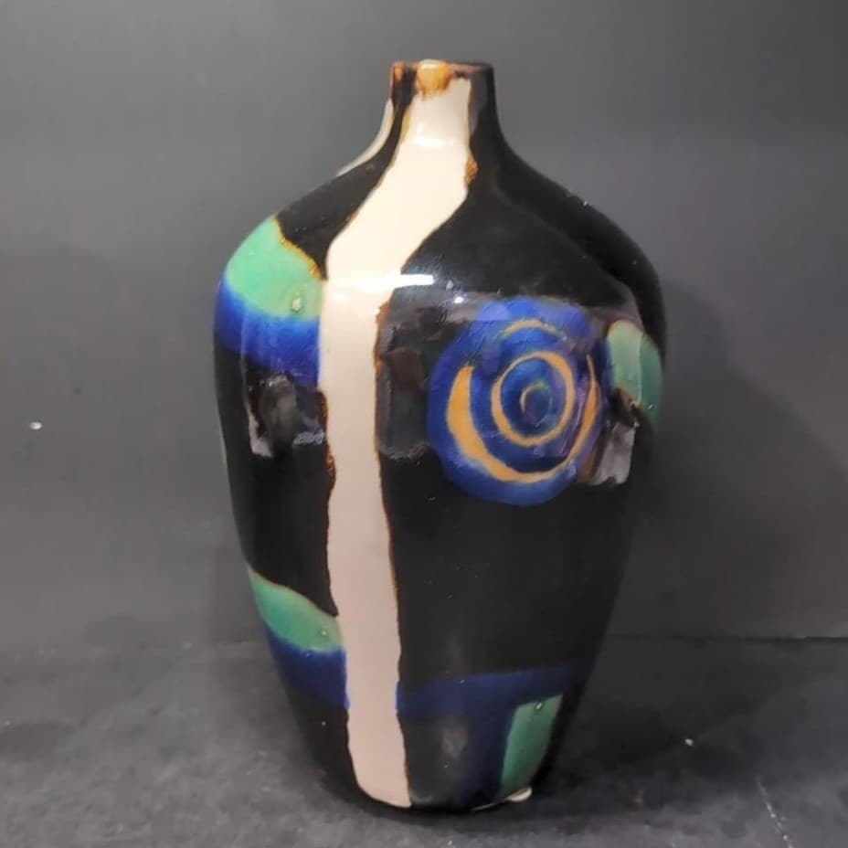 Marked Modernist Porcelain Vase, Vintage Chinese Inspired Jug Asian Accent Decor - Thumbnail 4