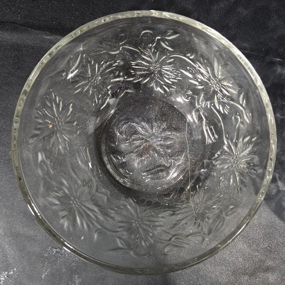 Princess House Fantasia Cereal Bowls, Set of 2, Etched Crystal Poinsettia Design - Thumbnail 5