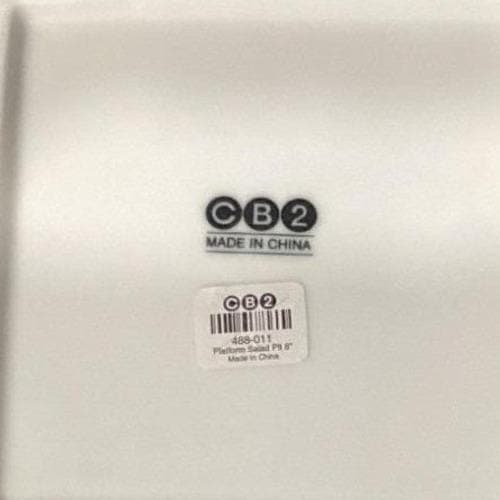 CB2 Crate & Barrel White Square Salad and Dinner Plates, Two Piece Dinnerware - Thumbnail 5