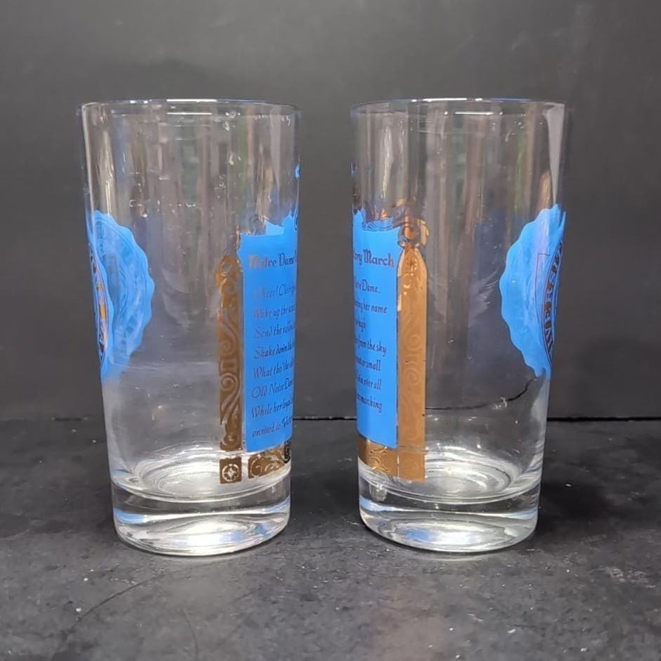 Notre Dame Souvenir Tumblers, Set of 2, Victory March Lyrics Design, Glassware - Thumbnail 3