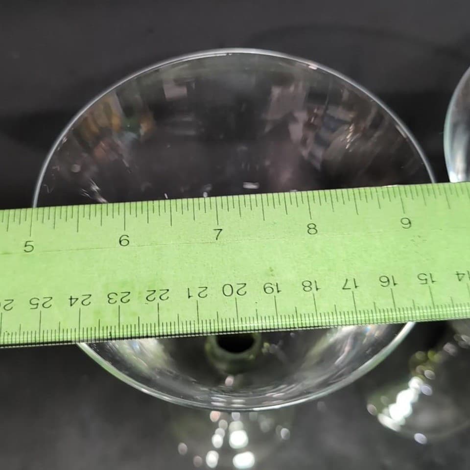 Block Hand Blown Green Melody Goblets, Set Of 2, Vintage Optic Design Glasses - Thumbnail 10