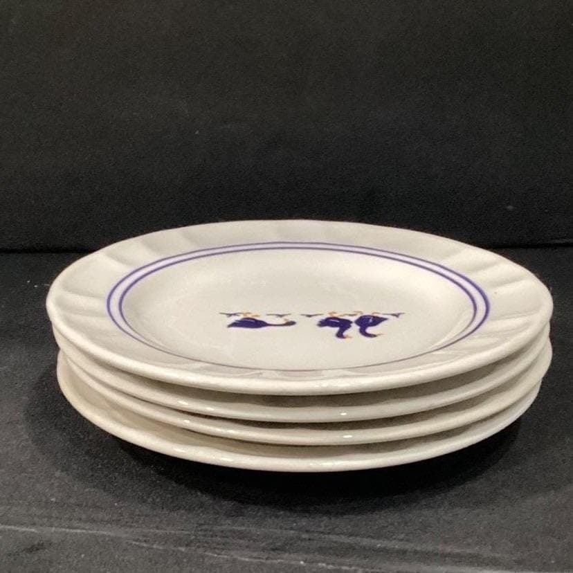 Castellania Goose Salad Plates, Set of 4, Navy Blue & White, Country Dinnerware - Thumbnail 8