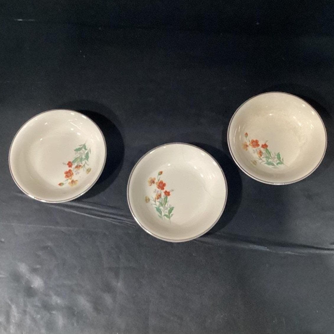 Universal Cambridge China Camwood Berry Bowls Ivory Flower Vintage American 3 - Thumbnail 10