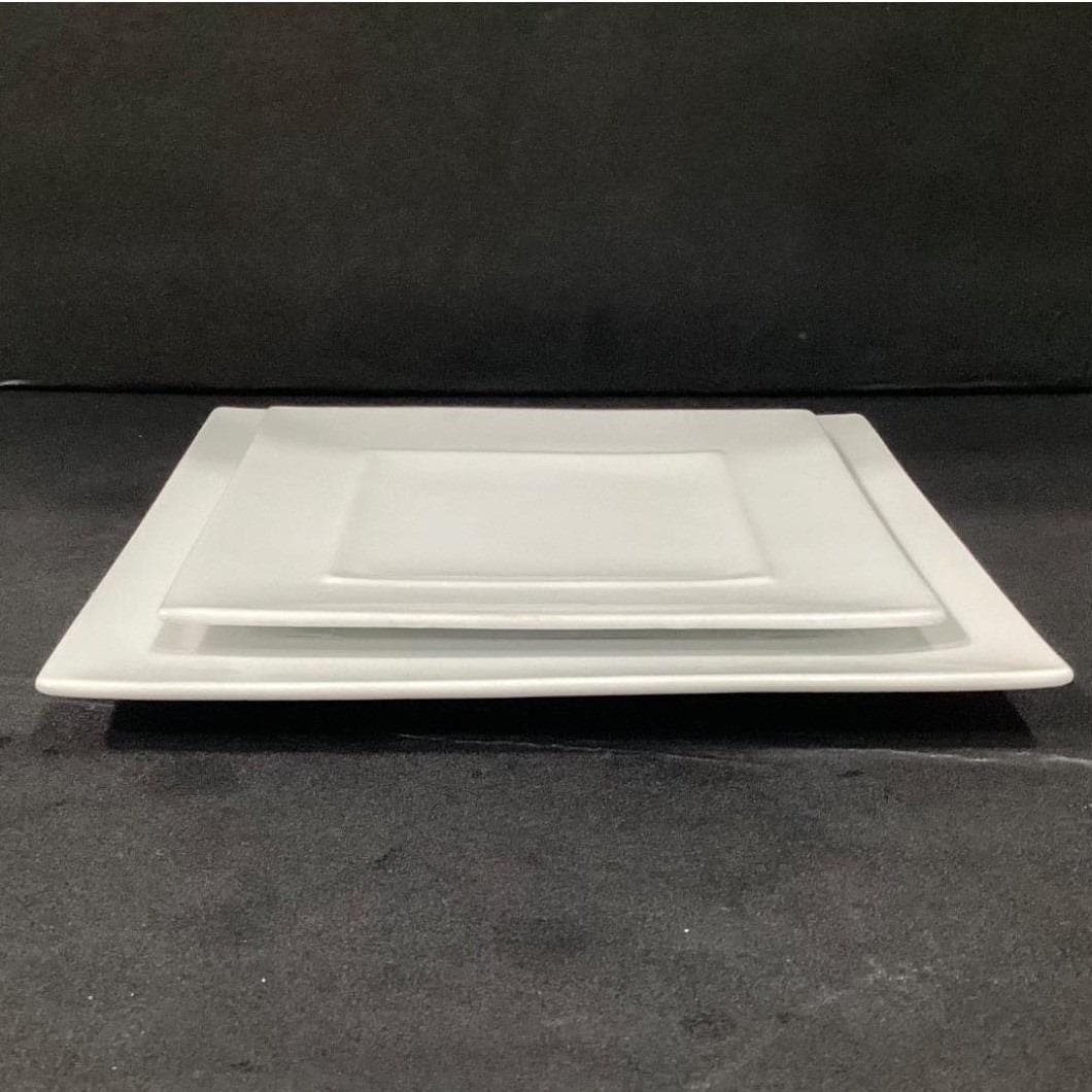 CB2 Crate & Barrel White Square Salad and Dinner Plates, Two Piece Dinnerware - Thumbnail 11