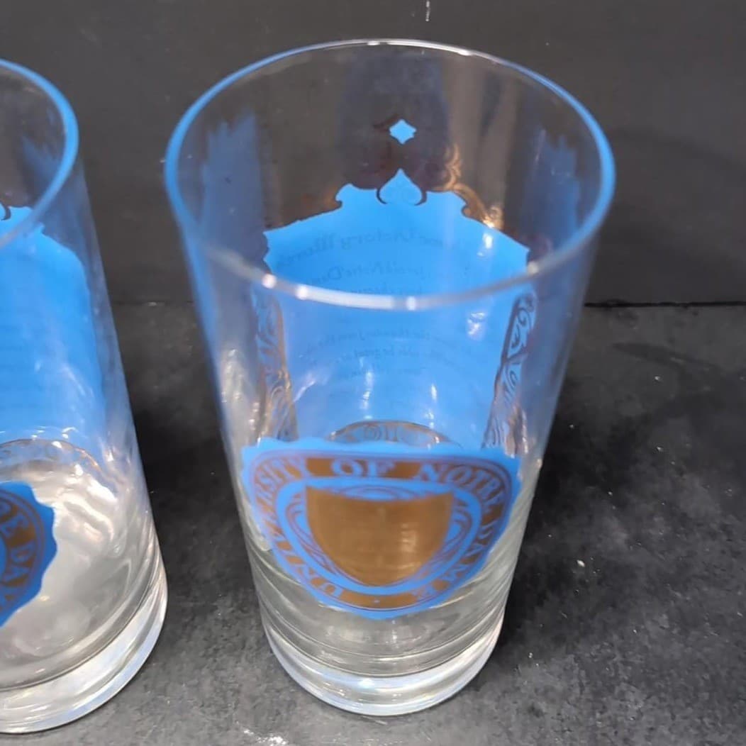 Notre Dame Souvenir Tumblers, Set of 2, Victory March Lyrics Design, Glassware - Thumbnail 6